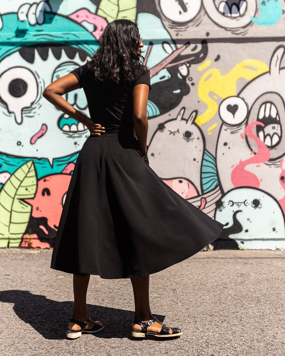 New Wave | High-Waisted Midi Skirt