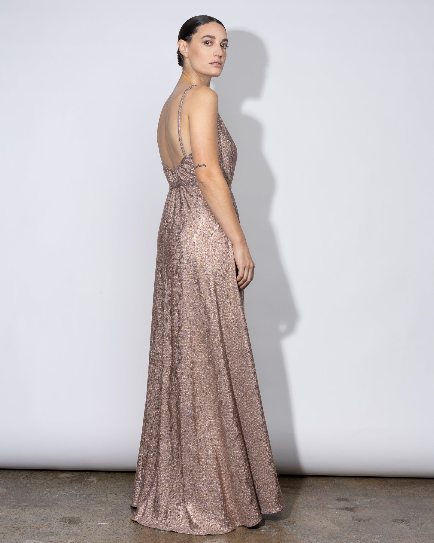 Drama Queen | Metallic Wrap Gown