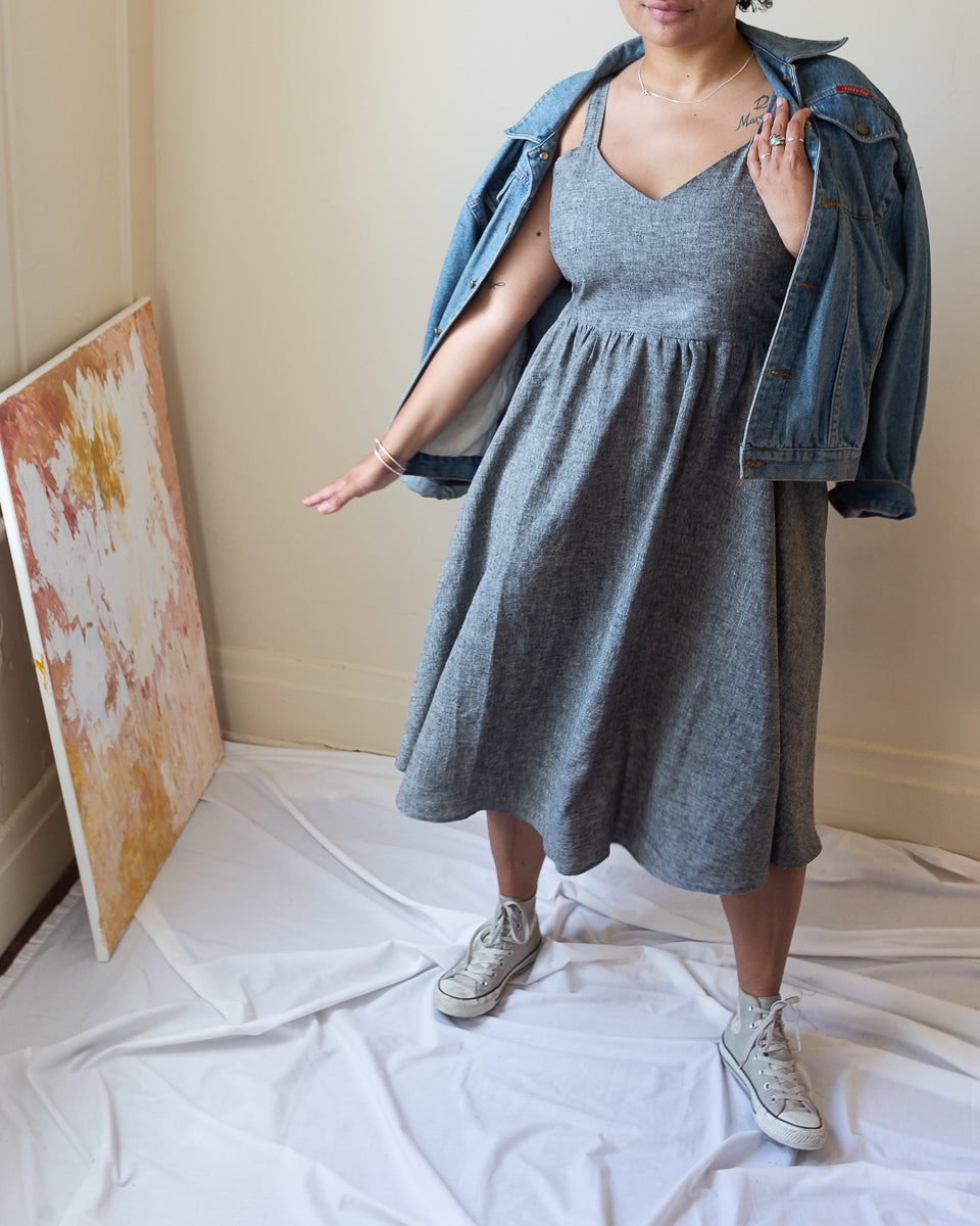 Teen Dream | Midi Babydoll Dress | Grey