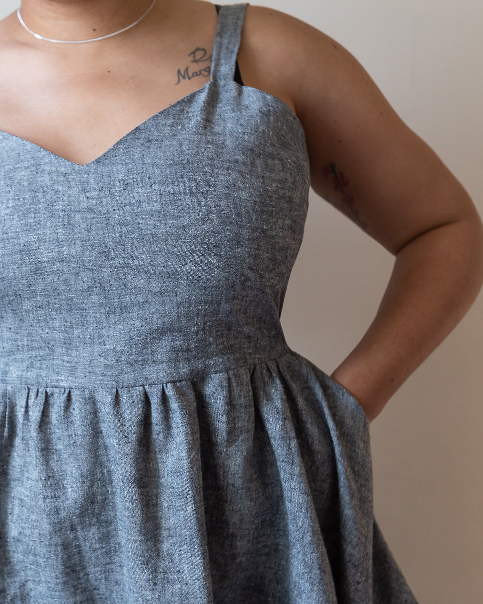 Teen Dream | Midi Babydoll Dress | Grey