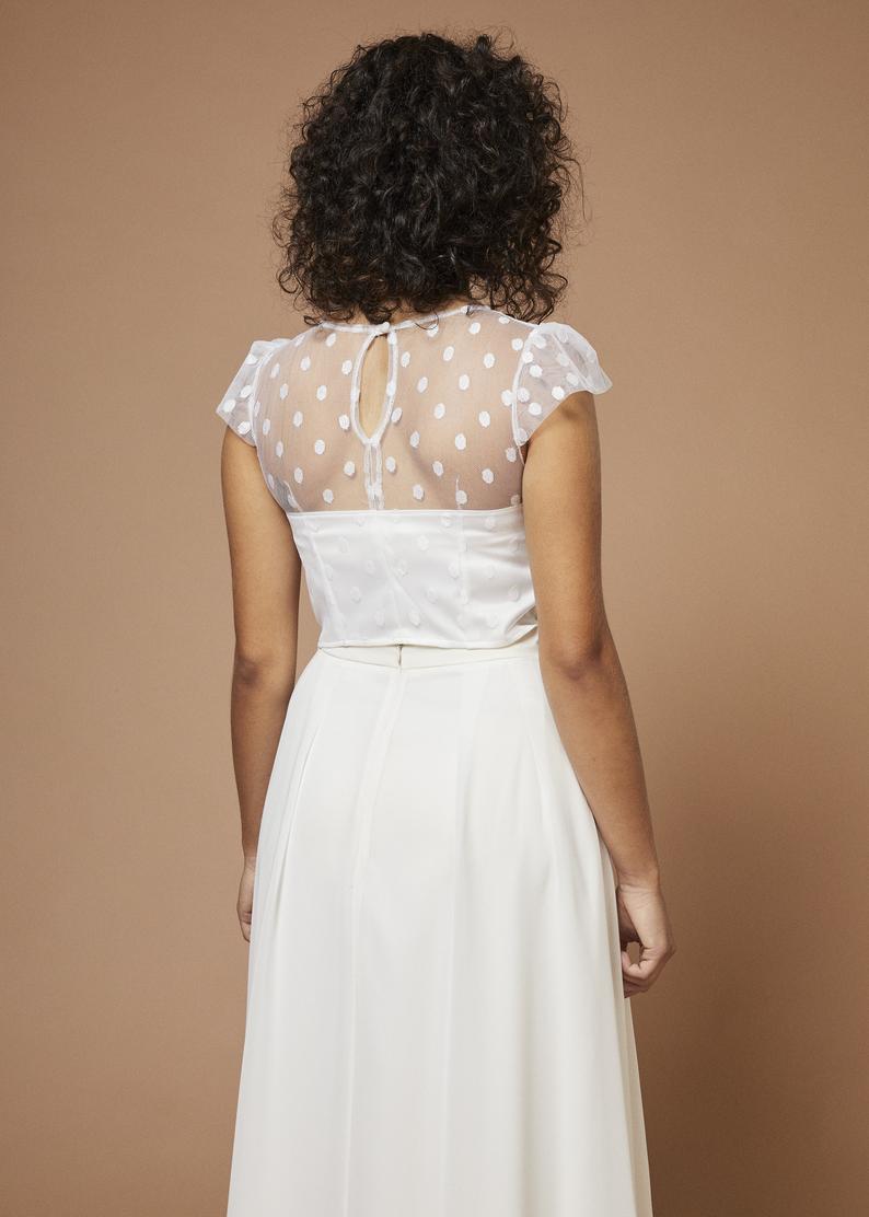 La Quête | French Lace Bridal Top | White