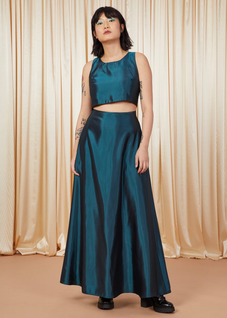 Mermaid | Cut-Out A-Line Gown | Emerald